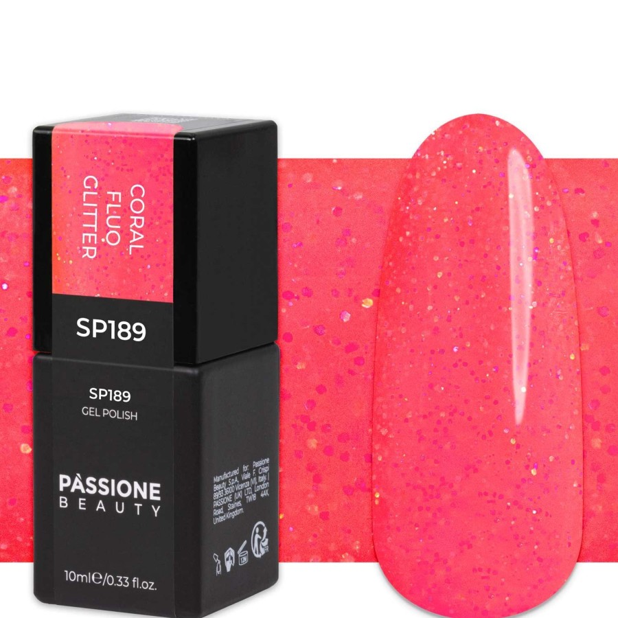 Semipermanenti Passione beauty | Colore Semipermanente Sp189 Coral Fluo Glitter